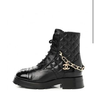 CHANEL Combat Boots with Chain Detail NWT!!